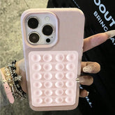 3D Suction Cup Litchi Pattern Phone Case